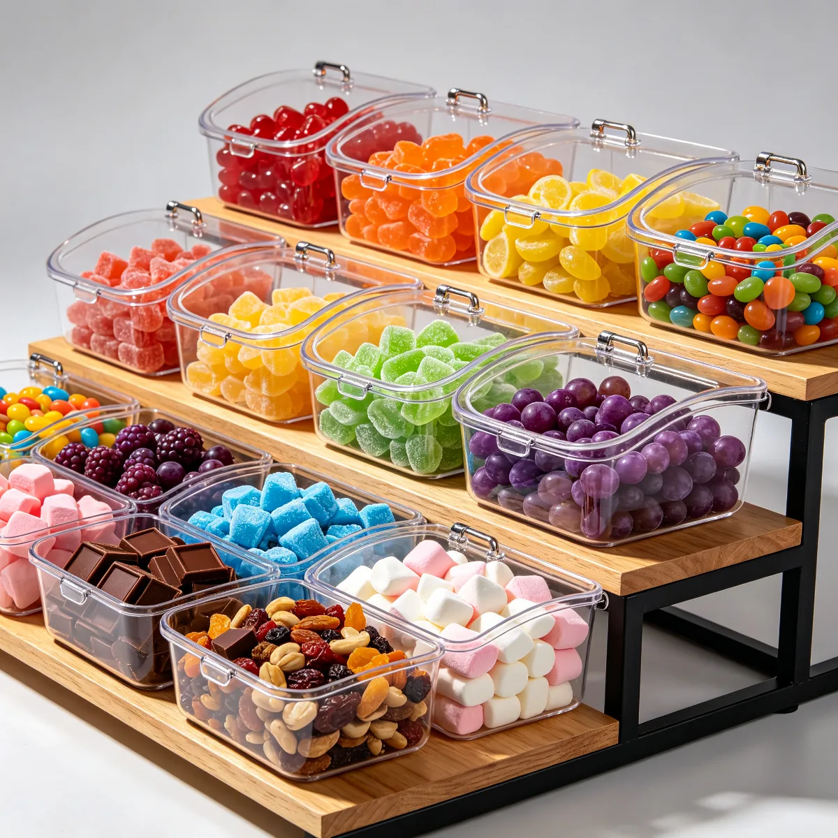 Practical wooden candy display cabinet with acrylic box in hot sale — view 3