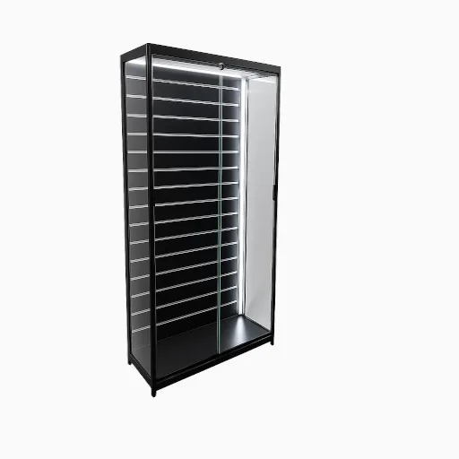 Premium Black Aluminum Slatwall Display Case | 78″ High-Impact Showcase — view 3