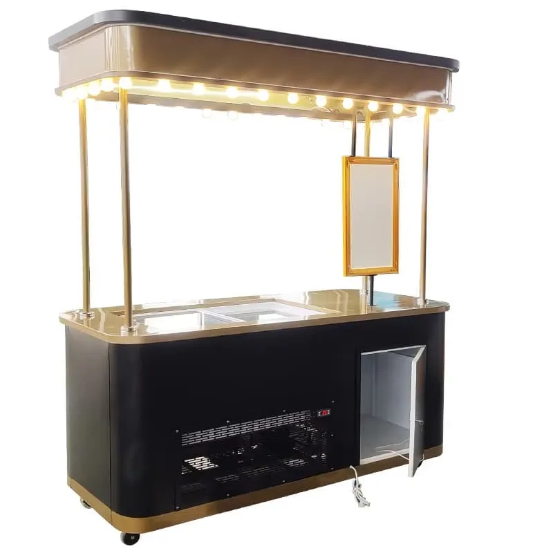 Premium Black‑Gold Mobile Ice Cream Cart LED Decor For Events — view 5