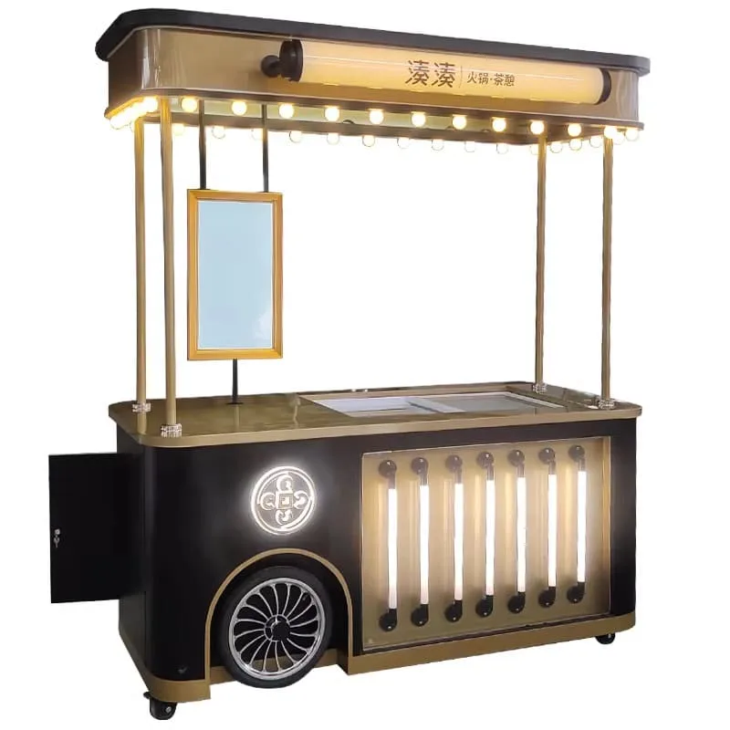 Premium Black‑Gold Mobile Ice Cream Cart LED Decor For Events — view 4