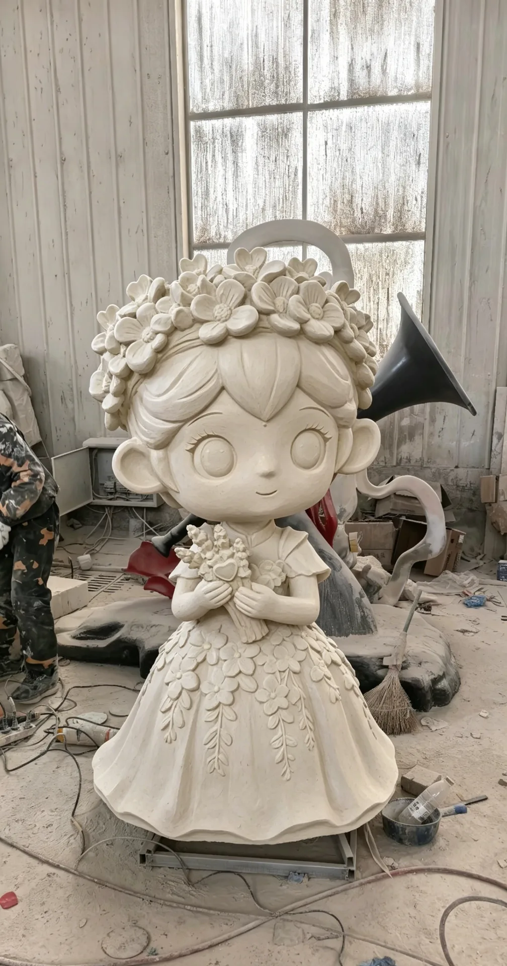 Purple Flower Girl Fiberglass Sculpture for Shop & Event Display — view 2