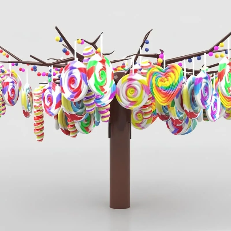 Rainbow Swirl Lollipop Tree Candy Statue For Shop Window Display Decor Prop — view 4
