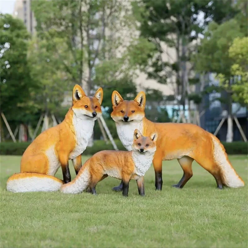 Realistic Fiberglass Fox Sculpture | Natural Landscape Decor for Outdoor Gardens, Parks & Scenic Spots — view 4