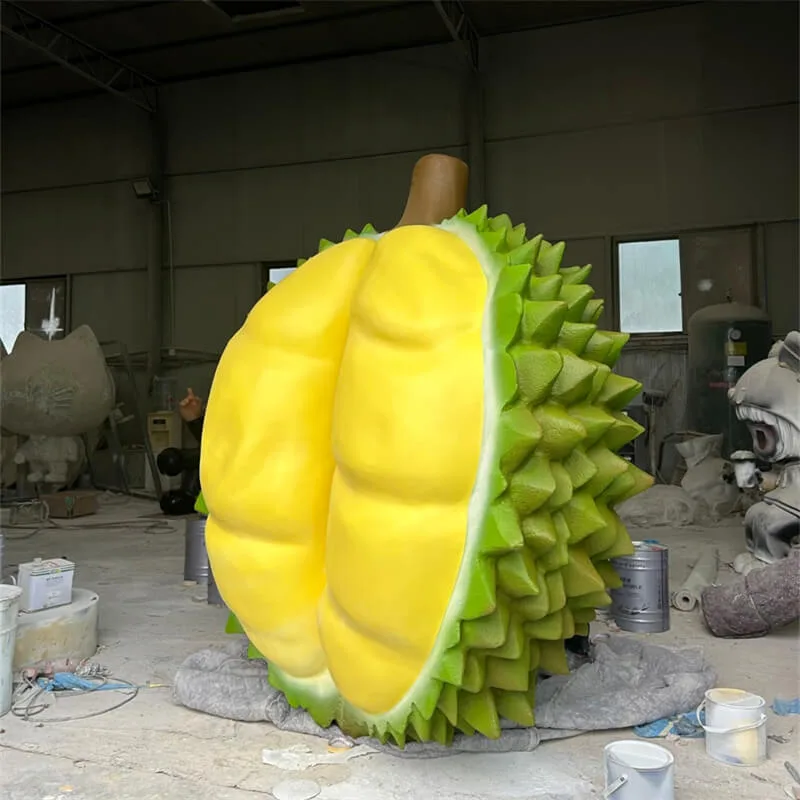 Realistic FRP Durian Sculpture – Outdoor Decor, Photo Spot & Eye-Catching Ornament for Fruit Shops and Durian Restaurants — view 2