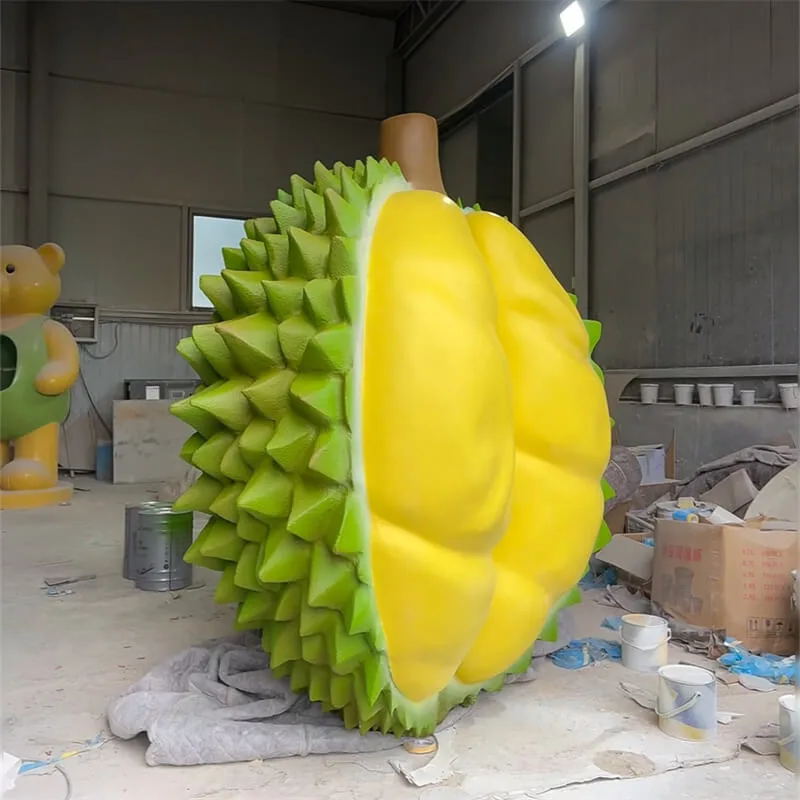 Realistic FRP Durian Sculpture – Outdoor Decor, Photo Spot & Eye-Catching Ornament for Fruit Shops and Durian Restaurants — view 3