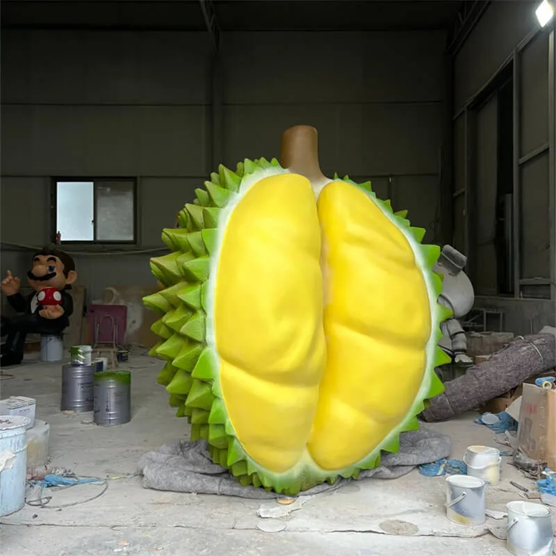 Realistic FRP Durian Sculpture – Outdoor Decor, Photo Spot & Eye-Catching Ornament for Fruit Shops and Durian Restaurants — view 4
