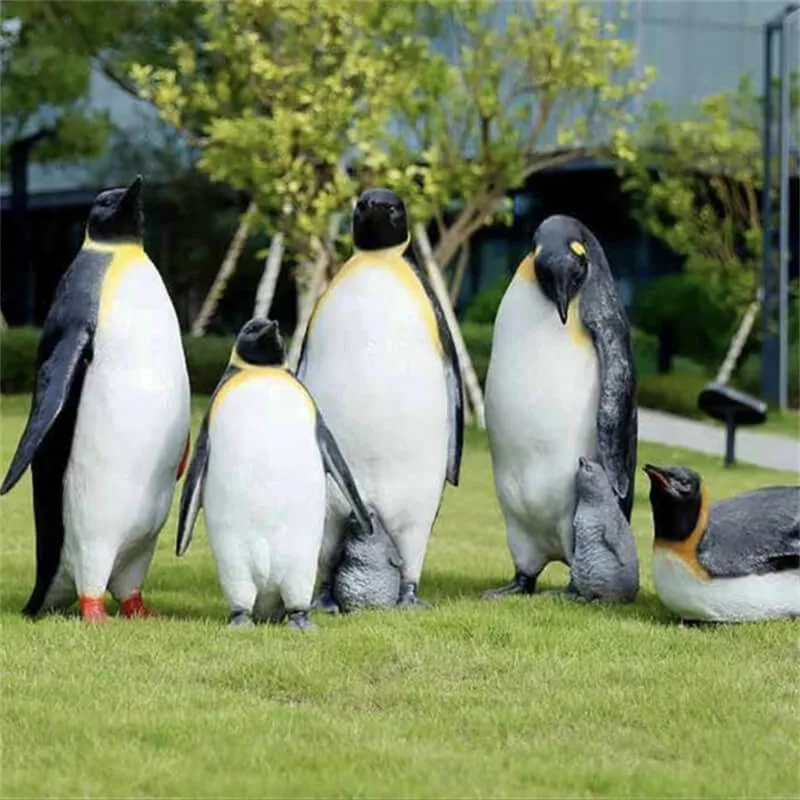Realistic Penguin Fiberglass Sculpture | Outdoor Garden Animal Statue | Custom Polar Theme Penguin Decor — view 4