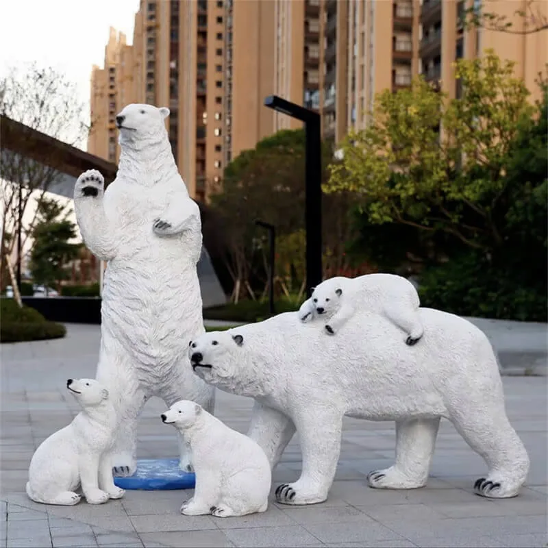 Realistic Polar Bear Sculpture | Outdoor Garden Landscape Ornament, Ice‑Themed Photo‑Ready Polar Bear Sculpture — view 3