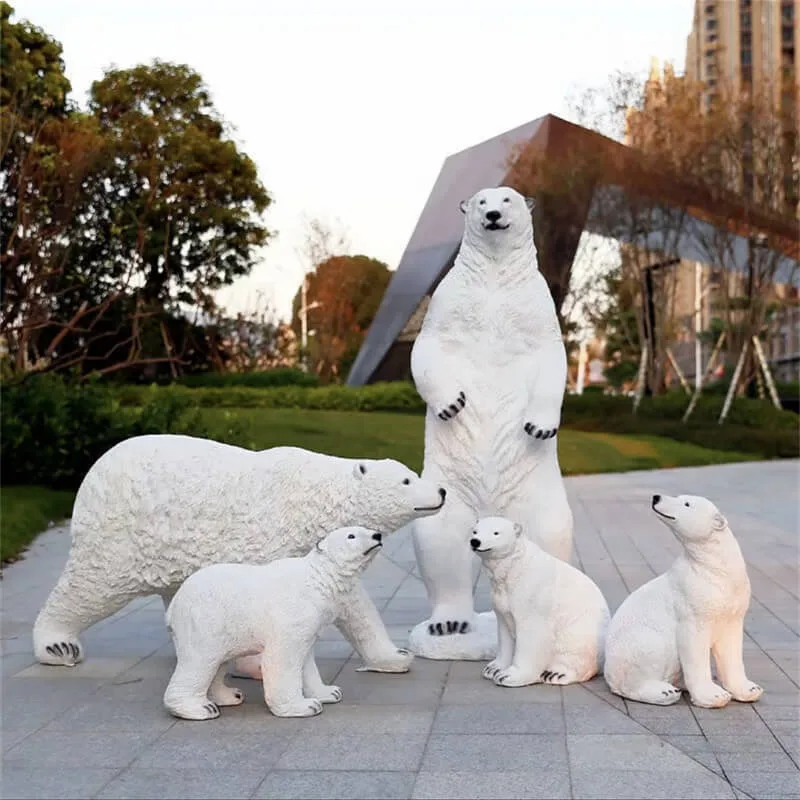 Realistic Polar Bear Sculpture | Outdoor Garden Landscape Ornament, Ice‑Themed Photo‑Ready Polar Bear Sculpture — view 4