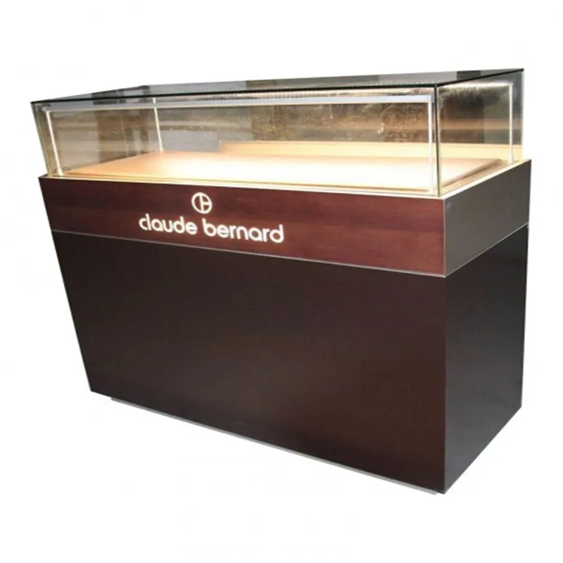 Rectangle luxury watch display cabinet wooden jewelry display counter showcase — view 3
