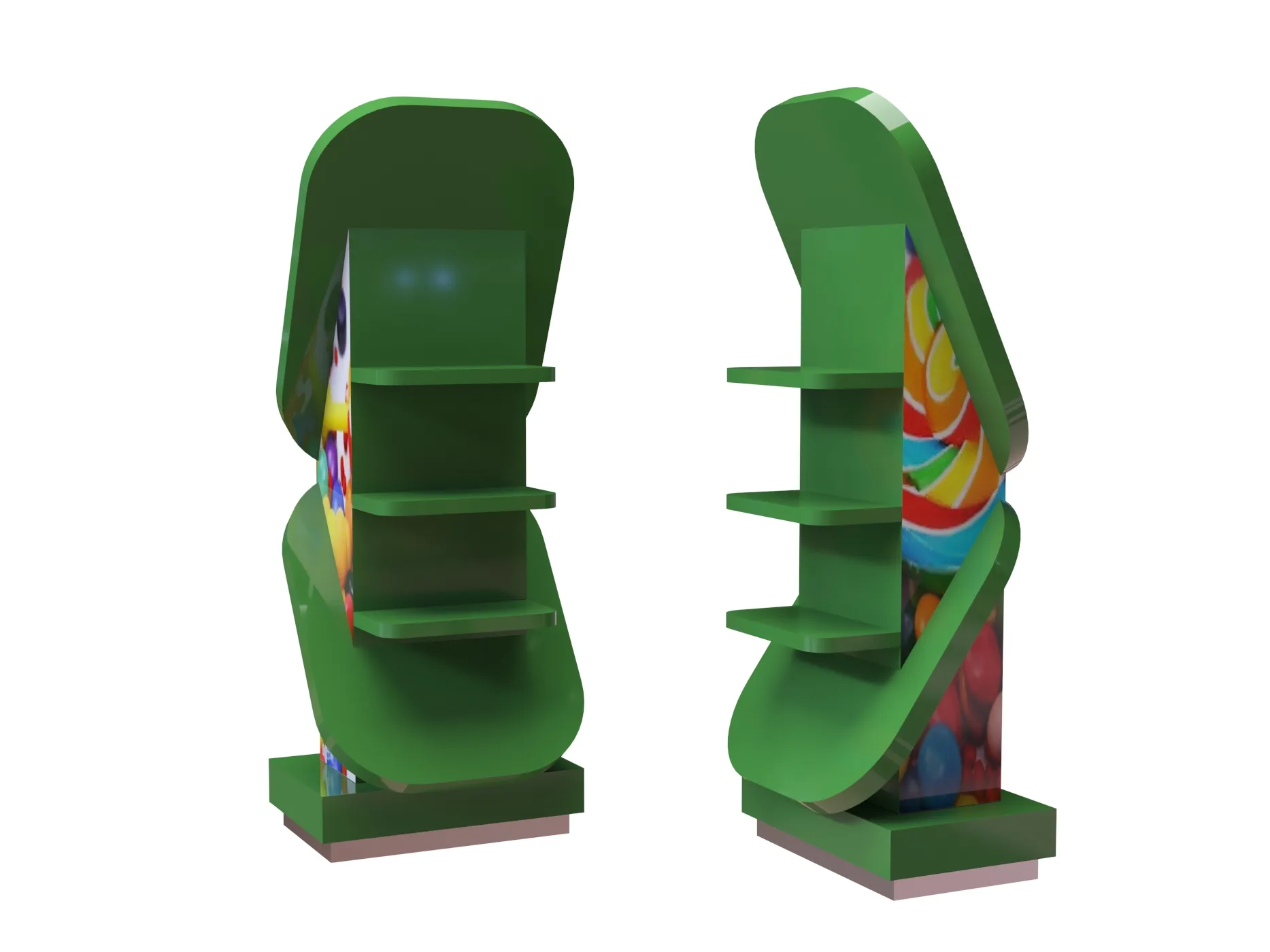 Red Printing Candy Stand & Custom Retail Shop Display Furniture — view 4