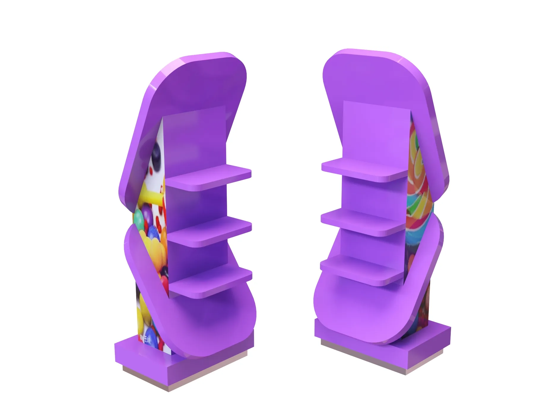 Red Printing Candy Stand & Custom Retail Shop Display Furniture — view 3