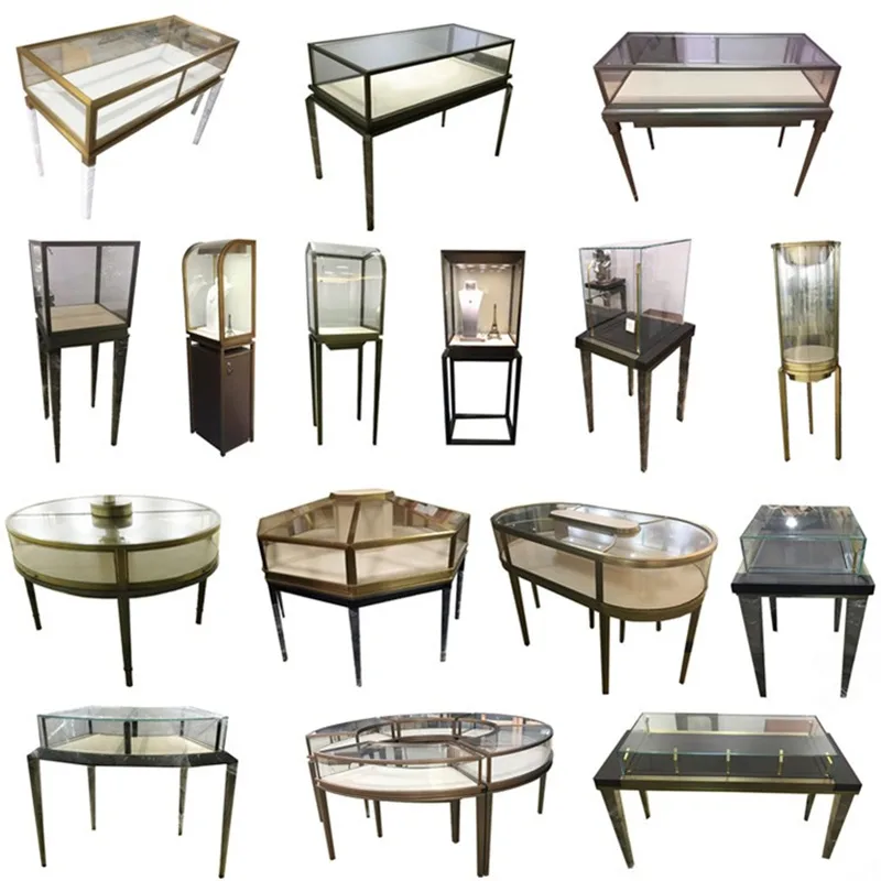 Refined jewelry display showcase customized 4-legs luxury shop display cabinet on sale — view 3