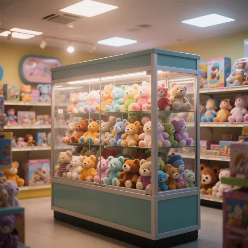 Retail toy display cabinet Plush toy display showcase for sale