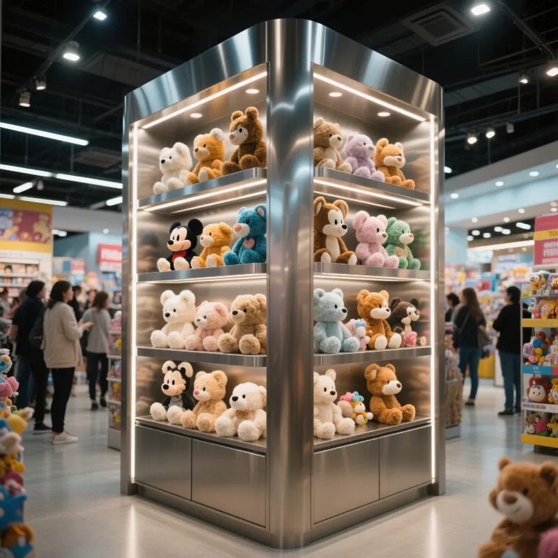 Retail toy display cabinet Plush toy display showcase for sale — view 3