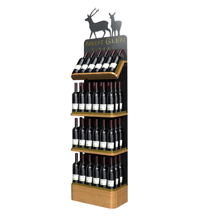 Retail wine display rack Supermarket beverage multi-layer display shelf — view 3