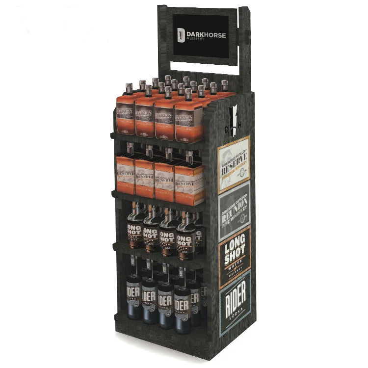 Retail wine display rack Supermarket beverage multi-layer display shelf — view 4