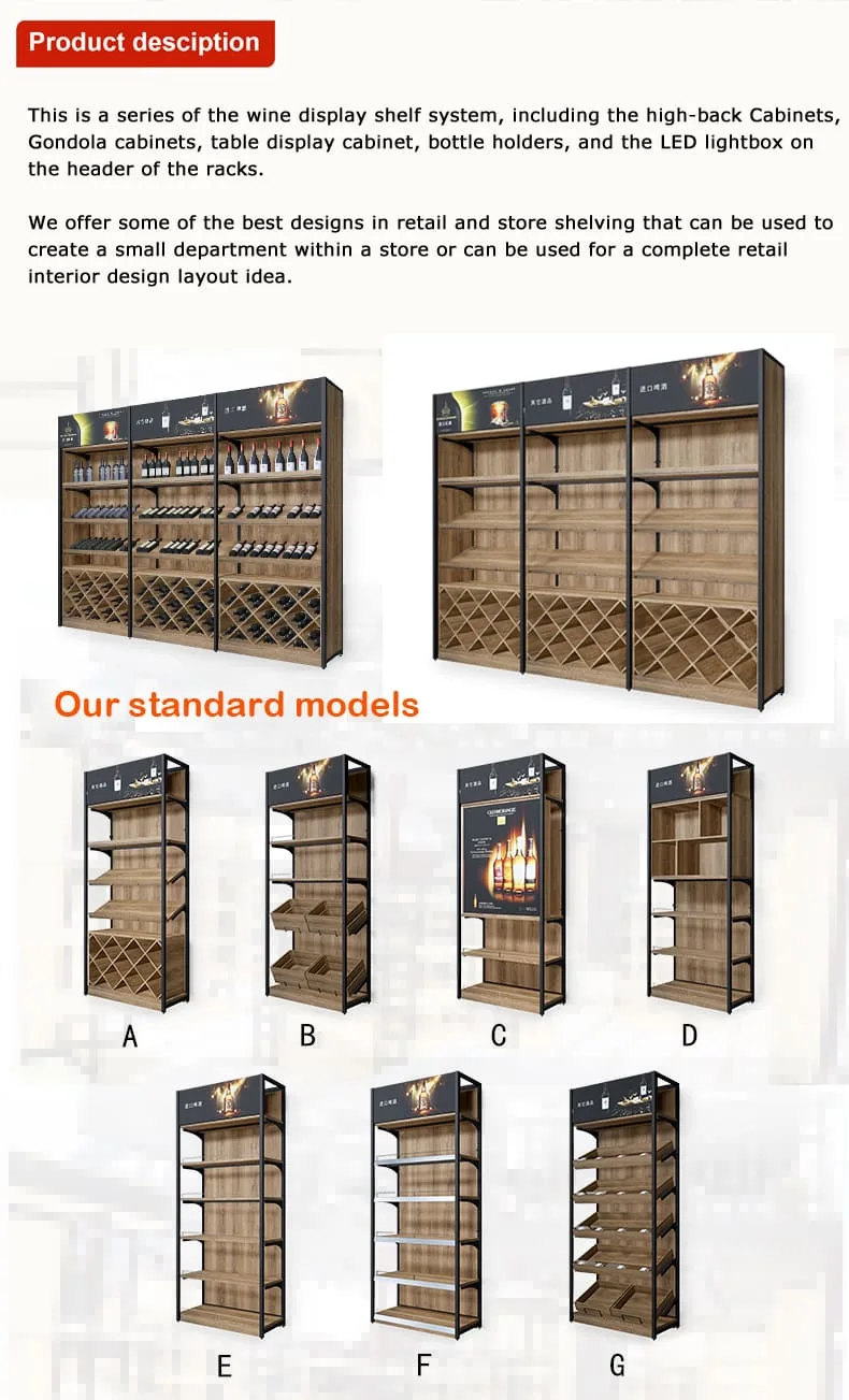 Retro and stylish wine display cabinet with extra large storage space