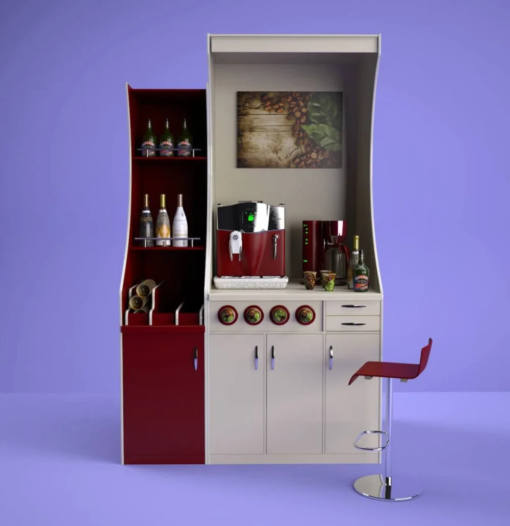 Retro mini coffee bar& wine display Stand for sale