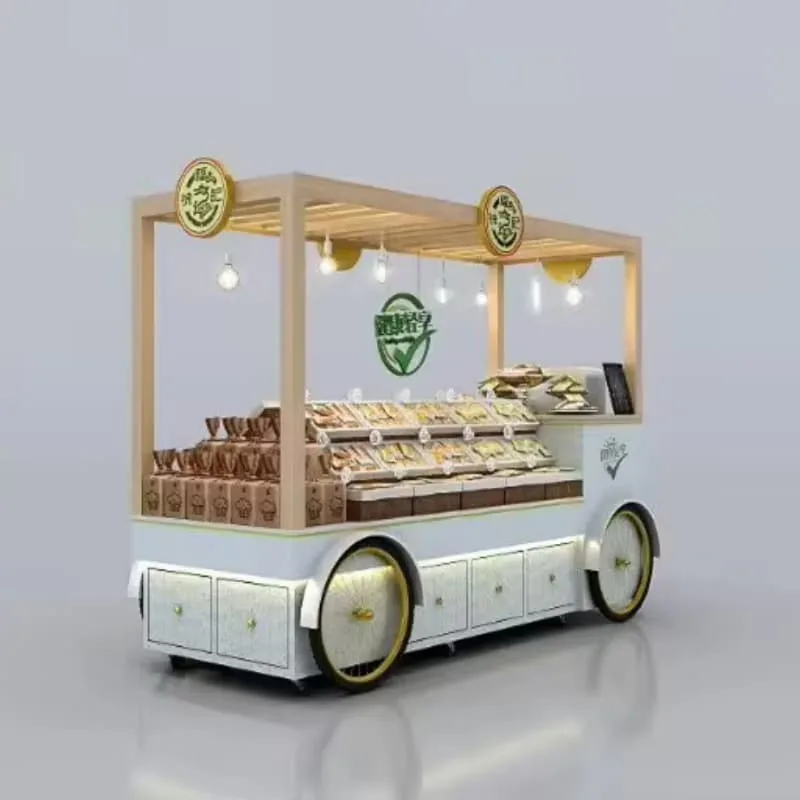 Retro Portable Bakery Cart Mobile Food Vending Concession Stall — view 3