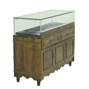 Retro – style Jewelry Display Cabinet Wooden Jewelry Display Showcase on Sale — view 4
