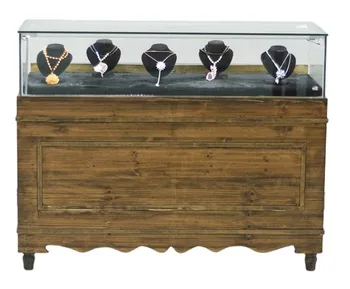 Retro – style Jewelry Display Cabinet Wooden Jewelry Display Showcase on Sale — view 3