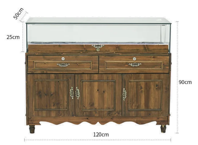 Retro – style Jewelry Display Cabinet Wooden Jewelry Display Showcase on Sale — view 2