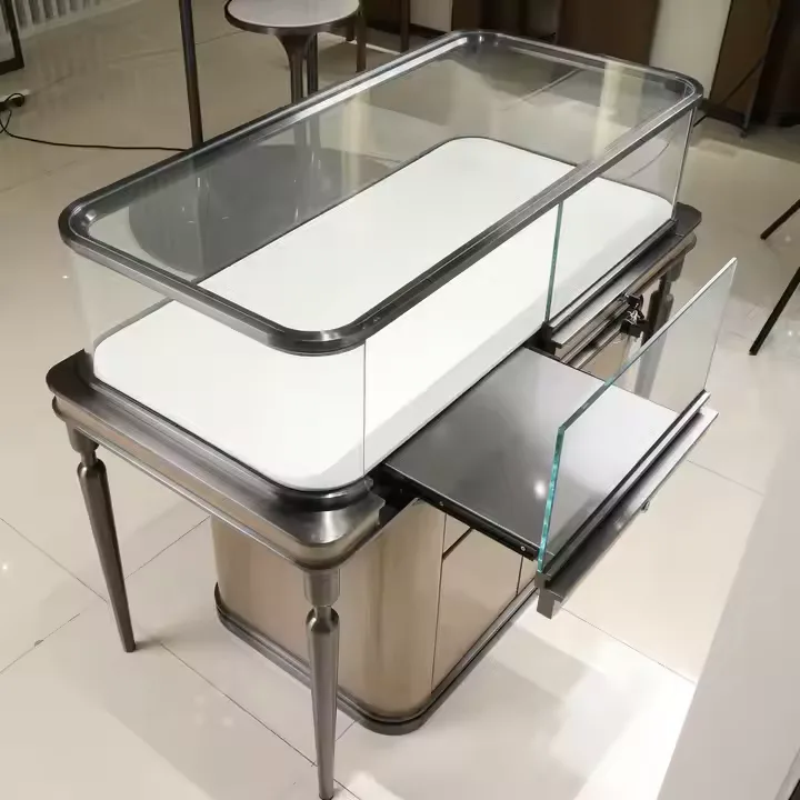 Round Edge Stainless Steel Jewelry Display Counter — view 4