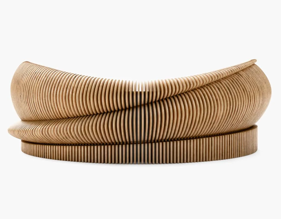 Round Unique Design Parametric Reception Desk for Luxury Offices & Salons — view 3