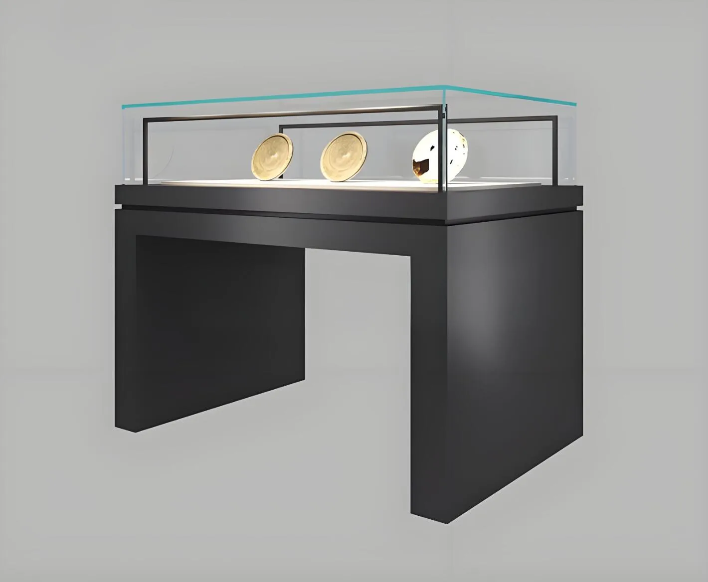 RT16 Black Metal Powercoating Hydraulic Lift Museum Table Top Display Case — view 4