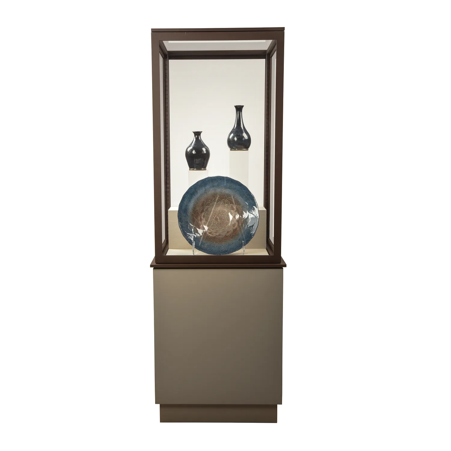 RT52 Stainless Steel Frame Pedestal Glass Showcase for Jewelry Shop & Museum — view 3