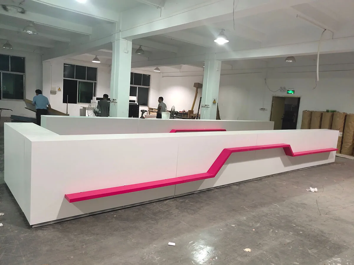 Salon reception desk design & wig shop display cabinet for sale — view 3
