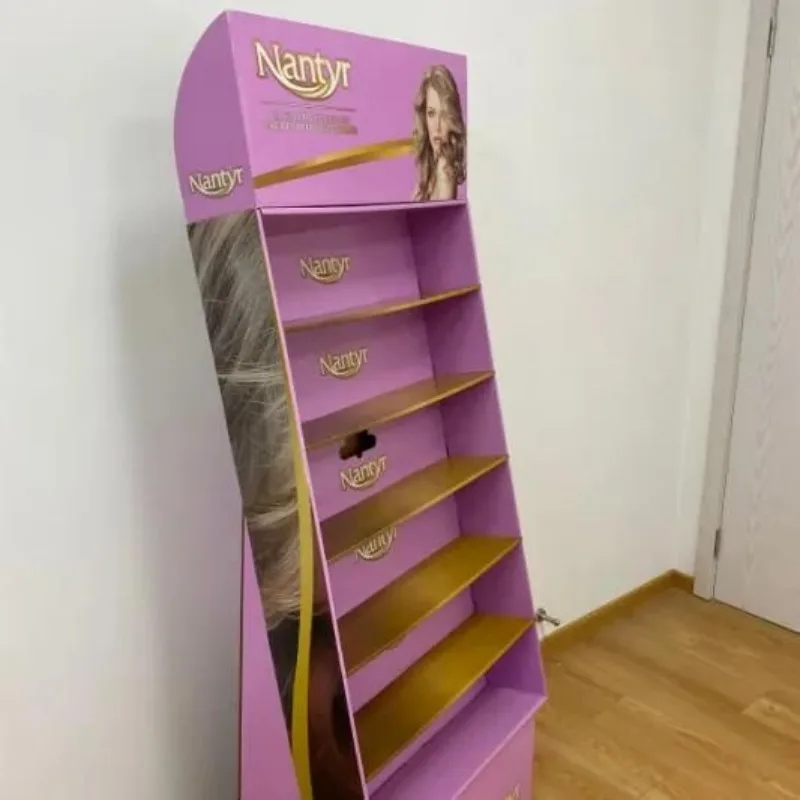 Shampoo purple display rack Supermarket display stand for sale — view 3