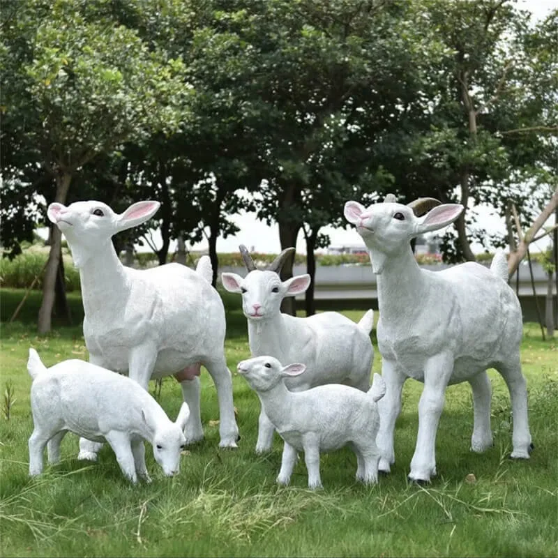Sheep Sculpture, FRP Material, Outdoor Lawn Simulation Animal Ornament, Garden Landscape Decoration, Farm & Park Attractive Display — view 3