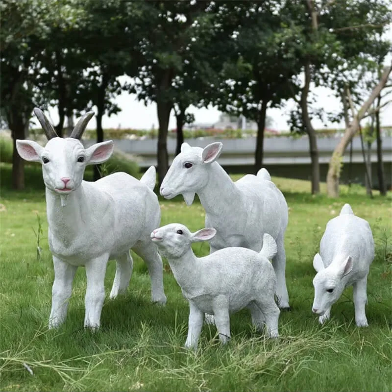 Sheep Sculpture, FRP Material, Outdoor Lawn Simulation Animal Ornament, Garden Landscape Decoration, Farm & Park Attractive Display — view 4