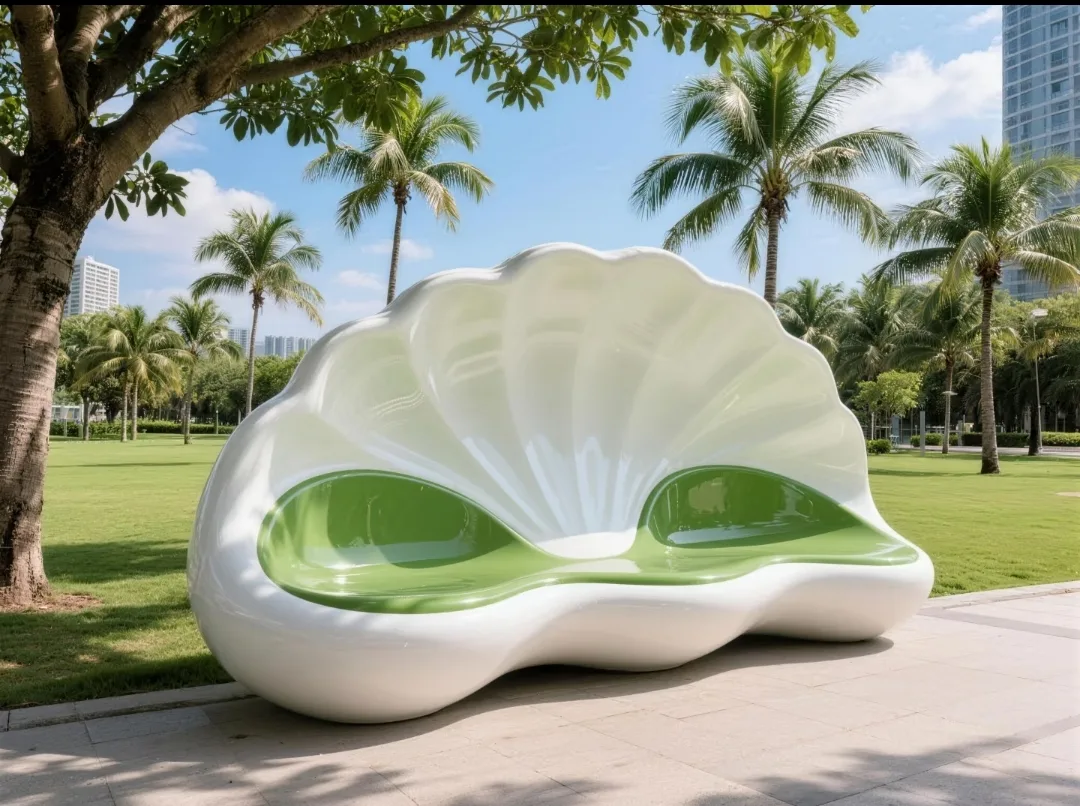Shell-Shaped Outdoor Seat: Where Sculptural Art Meets Functional Leisure — view 3