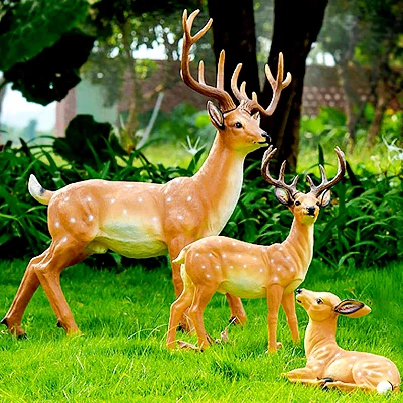 Sika Deer Fiberglass Sculpture for Scenic Spot Outdoor Landscape Arrangement — view 4