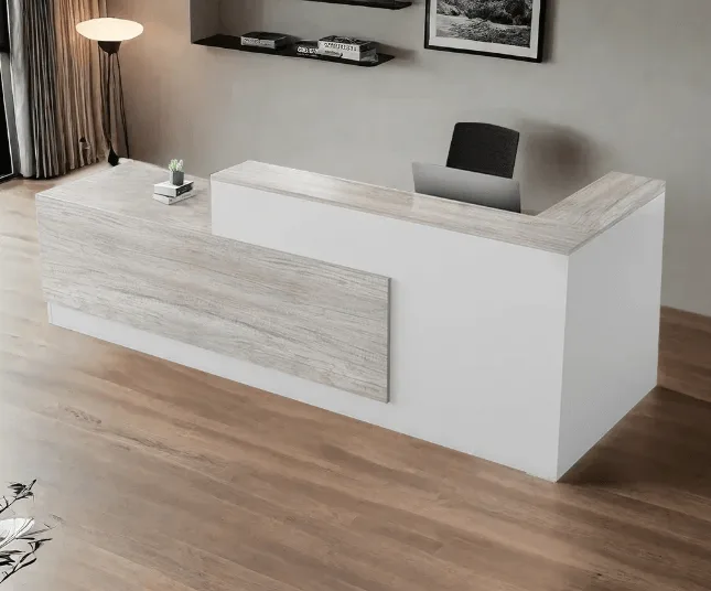 Simple and elegant office reception desk customized hotel front desk for sale — view 3