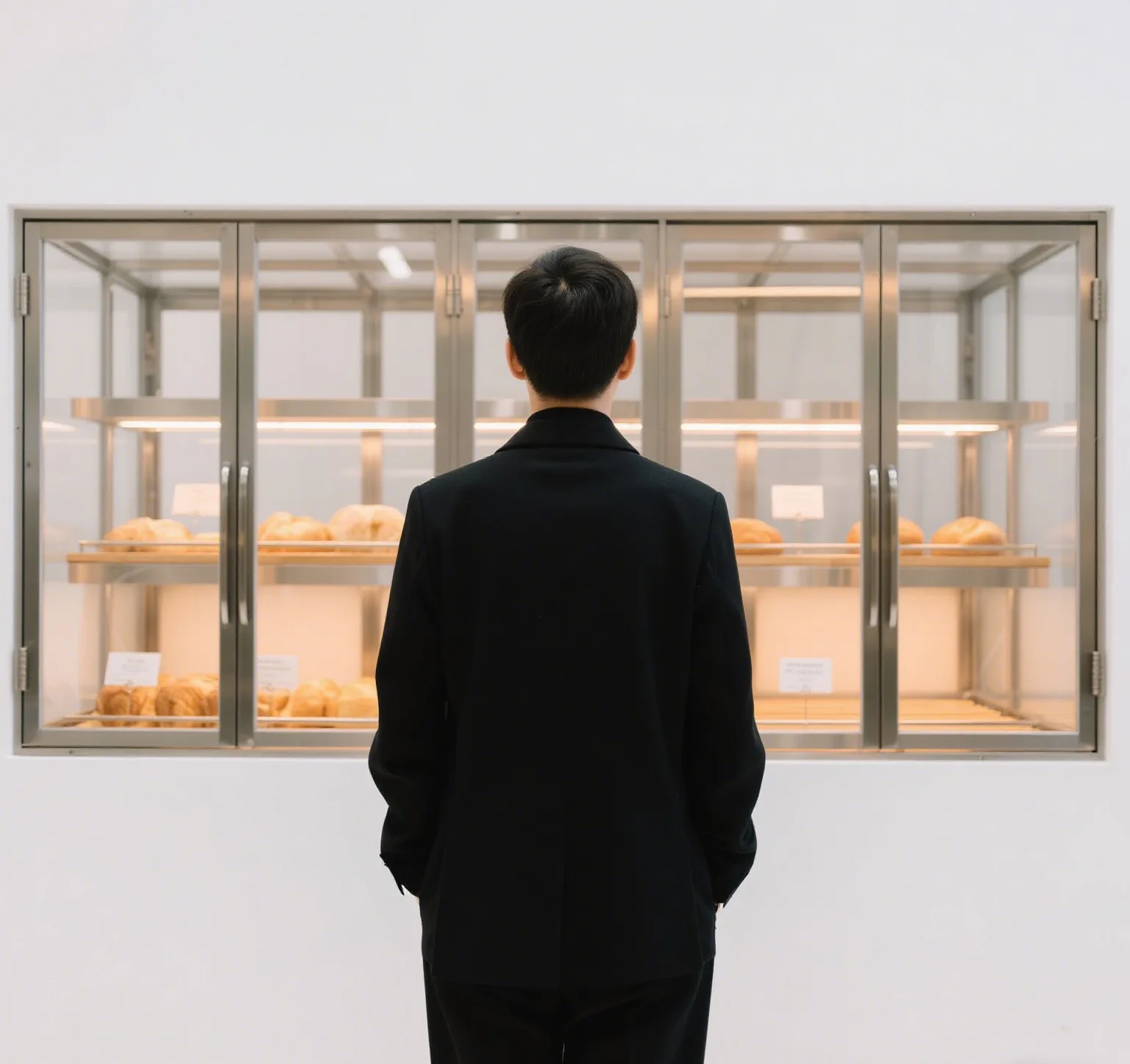 Simple and stylish bread rack design bread display cabinet with LED light — view 4