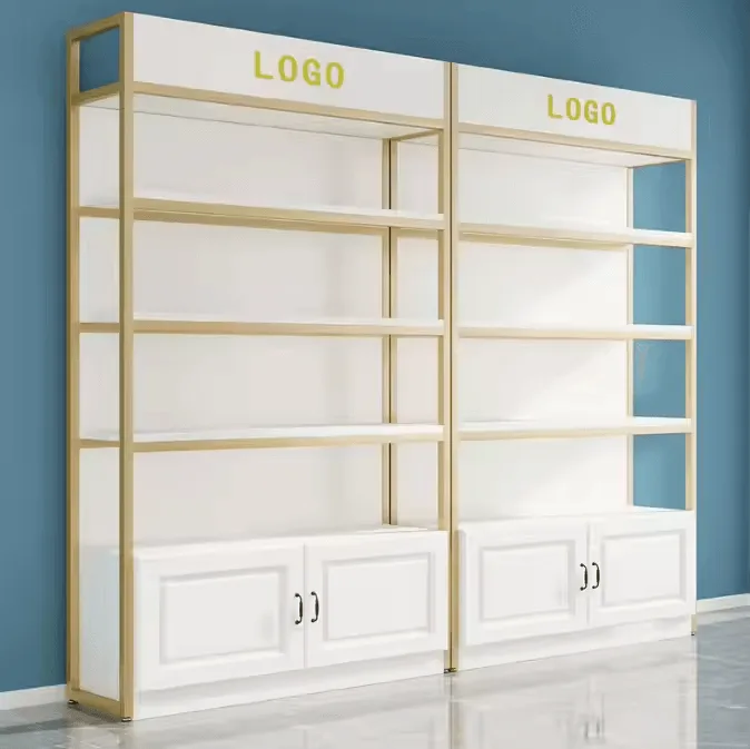 Simple and stylish cosmetic display stand custom design retail display cabinet