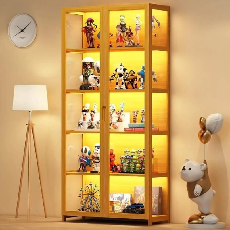 Simple and stylish figure display cabinet with light & home display cabinet — view 3
