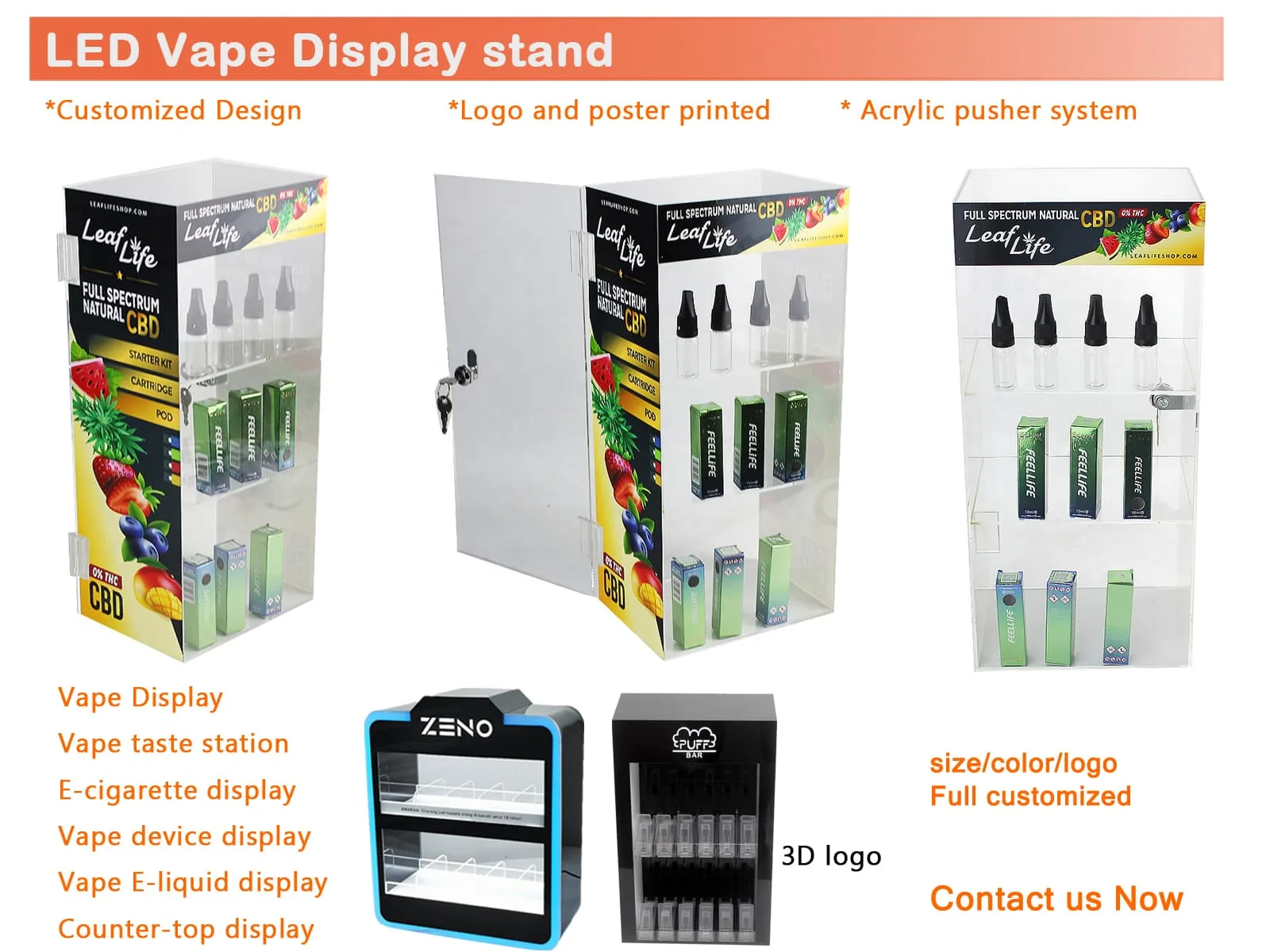 Simple electronic cigarette display cabinet design with shelves retail display rack — view 4