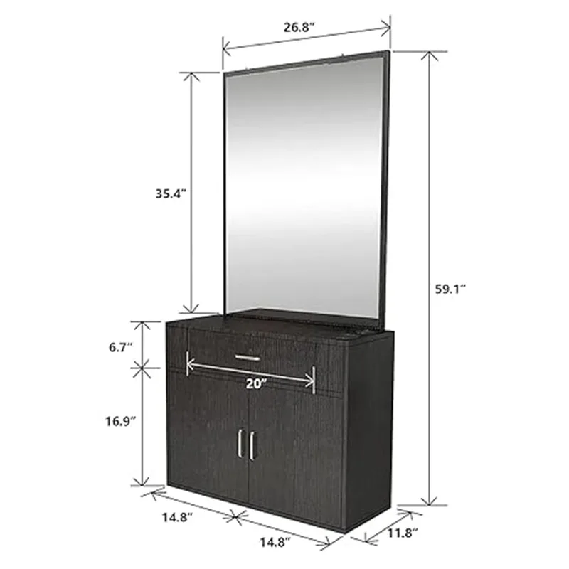 Simple free standing barber station salon shop furniture design on sale — view 3