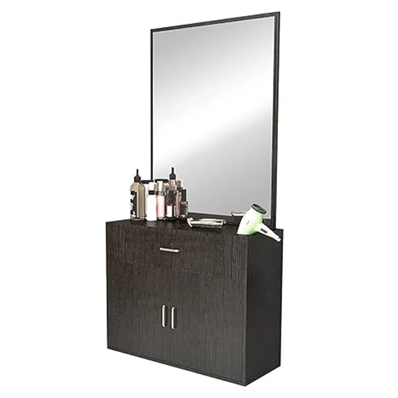 Simple free standing barber station with mirror salon shop furniture on sale — view 3