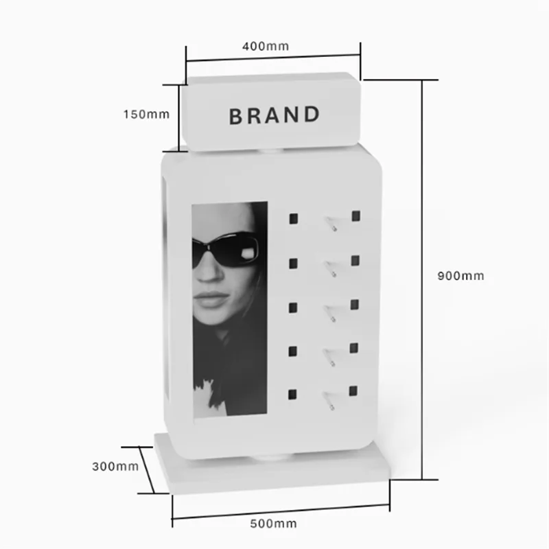 Simple sunglasses display stand acrylic display rack with metal hook on sale — view 3