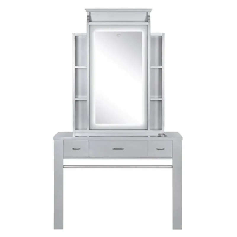 Simple wall mounte stylish salon furniture barber station on hot sale — view 3