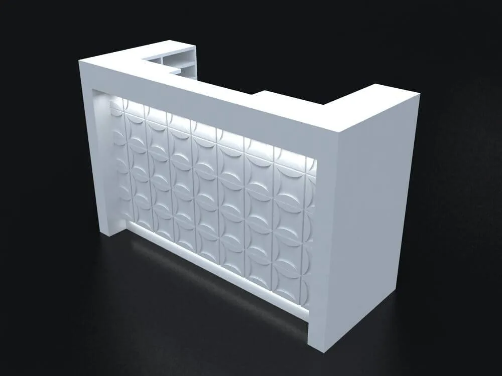 Simple white reception desk custom salon reception desk on sale — view 3