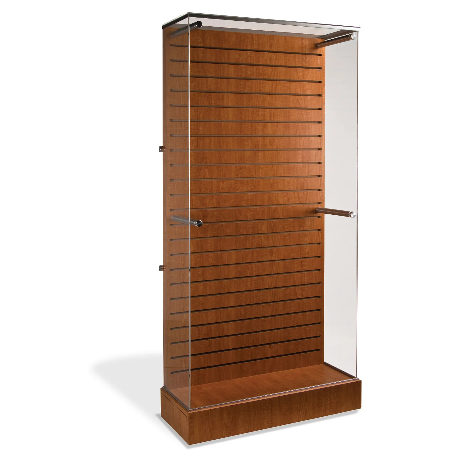 Slatwall Display Cabinet & Acrylic vitrine Showcase With Adjustable Shelves For Museum & Retail Shops — view 3