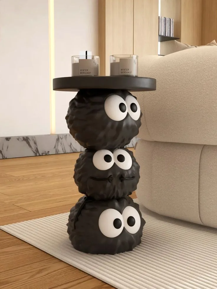 Soot Sprites Stacked Fiberglass Table for Whimsical Home Decor — view 3