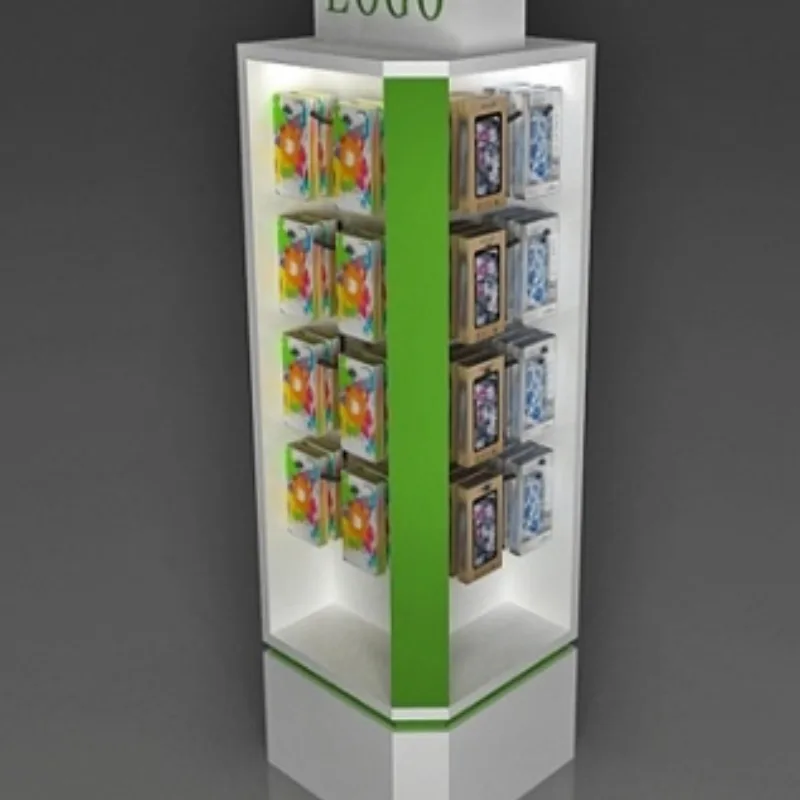 Square Cellphone Accessories Display Shelf 360 degree stereo display